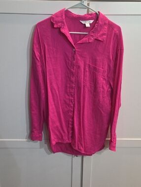 Bright Pink Button-Up Shirt